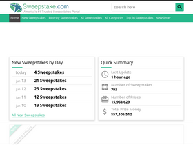 'sweepstake.com' screenshot