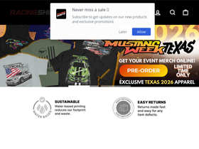 racingshirts.com homepage screenshot