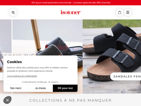 'isotoner.fr' screenshot