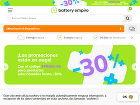 'batteryempire.es' screenshot