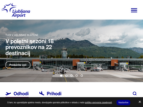 'lju-airport.si' screenshot