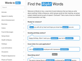 'words-to-use.com' screenshot