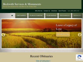 'beckwithmortuary.com' screenshot