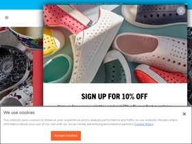 'nativeshoes.com' screenshot