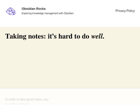 'obsidian.rocks' screenshot