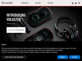 'focusrite.com' screenshot