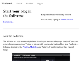 'wordsmith.social' screenshot