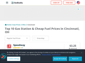 'cincygasprices.com' screenshot