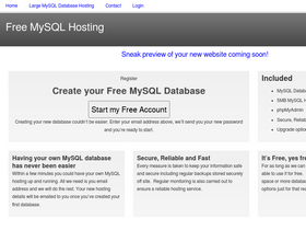 'freemysqlhosting.net' screenshot