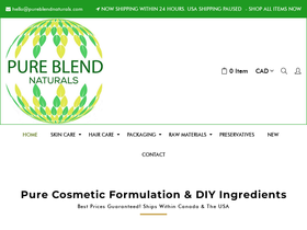 Pureblendnaturals homepage screenshot