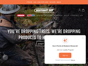'westcoastsaw.com' screenshot