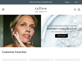 tallowmepretty.com homepage screenshot