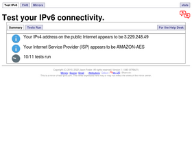 'test-ipv6.com' screenshot