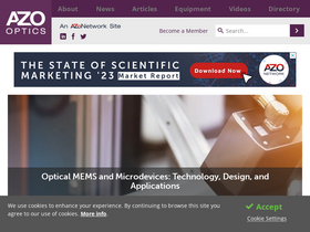 'azooptics.com' screenshot