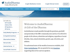 'audiodharma.org' screenshot