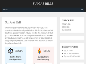 'suigasbill.pk' screenshot