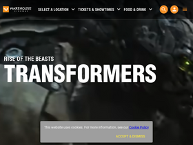 'warehousecinemas.com' screenshot