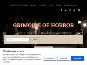 'grimoireofhorror.com' screenshot
