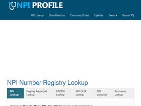 'npiprofile.com' screenshot