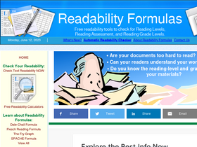 'readabilityformulas.com' screenshot