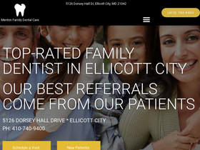 'mentonfamilydental.com' screenshot