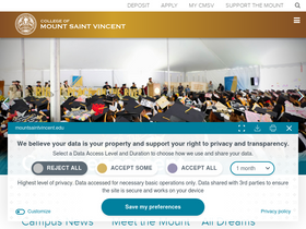 'mountsaintvincent.edu' screenshot