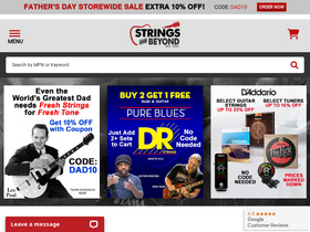 'stringsandbeyond.com' screenshot