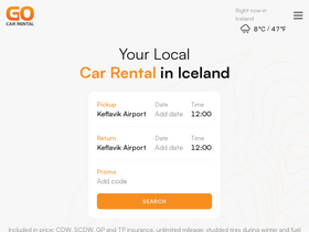 'gocarrental.is' screenshot