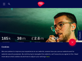 'prsformusic.com' screenshot