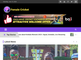 'femalecricket.com' screenshot