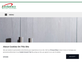 'lifesourcewater.com' screenshot