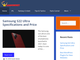 'leadcricket.com' screenshot