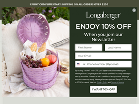 'longaberger.com' screenshot