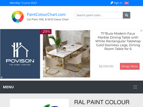 'paintcolourchart.com' screenshot