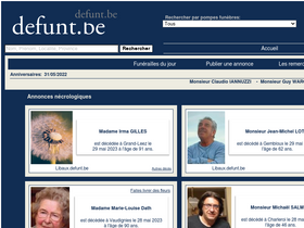'defunt.be' screenshot