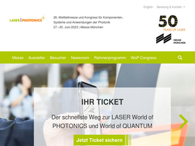 'world-of-photonics.com' screenshot