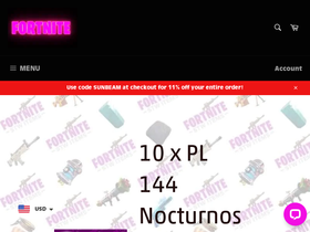 Fortnitestwitems homepage screenshot
