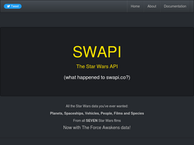 'swapi.dev' screenshot