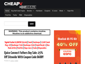 'cheapvaping.deals' screenshot