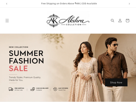 akshracollction.com homepage screenshot