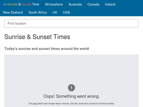 'sunrisesunsettime.org' screenshot