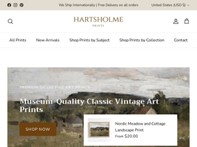 Hartsholmeprints homepage screenshot