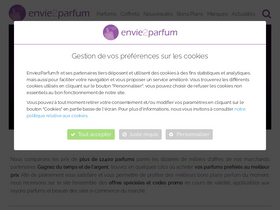 'envie2parfum.fr' screenshot