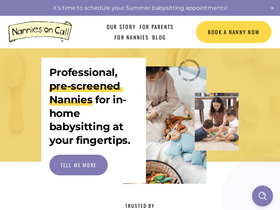 'nanniesoncall.com' screenshot