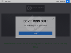 goliathbarbell.com.au homepage screenshot