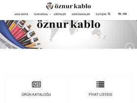 'oznurkablo.com.tr' screenshot