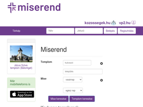 'miserend.hu' screenshot