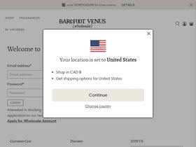 barefootvenuswholesale.com homepage screenshot
