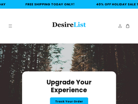Desirelist homepage screenshot