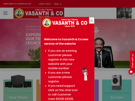 'vasanthandco.in' screenshot